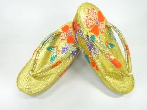 花に蝶模様織出し子供用草履（18センチ）